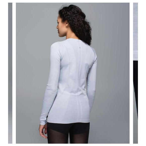 Lululemon Swiftly Tech Long Sleeve Crew in Heathered Silver Fox sz 4 - Picture 3 of 14